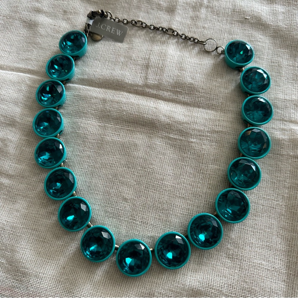 🔥 NWT JCREW Jumbo Teal Brûlée Necklace